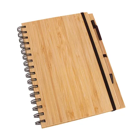 Bloc note en bois + stylo personnalisables